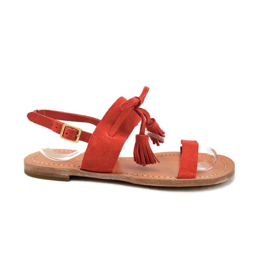 Kate Spade Carlita Red Suede Tassel Sandals